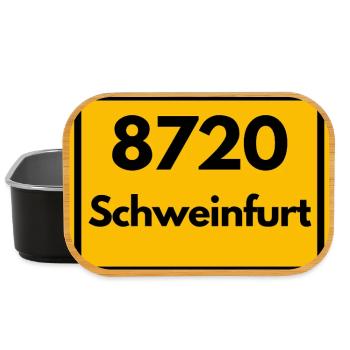 ALTE POSTLEITZAHL PLZ 8720 SCHWEINFURT HEIMATSTOLZ - Lunch Box - Schwarz - Vorne