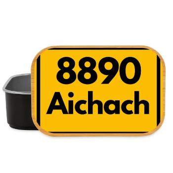 ALTE POSTLEITZAHL PLZ RETRO 8890 AICHACH HEIMAT - Lunch Box - Schwarz - Vorne