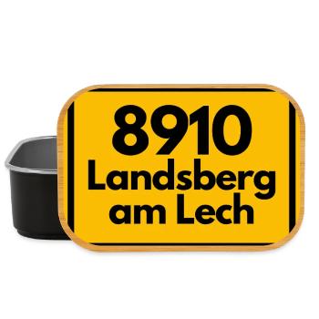 ALTE POSTLEITZAHL PLZ RETRO 8910 LANDSBERG AM LECH - Lunch Box - Schwarz - Vorne