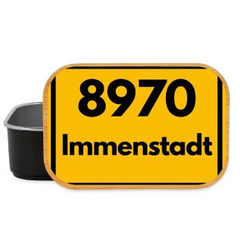 ALTE POSTLEITZAHL PLZ RETRO 8970 IMMENSTADT HEIMAT - Lunch Box - Schwarz - Vorne