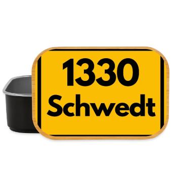 ALTE POSTLEITZAHL PLZ RETRO 1330 SCHWEDT HEIMAT - Lunch Box - Schwarz - Vorne