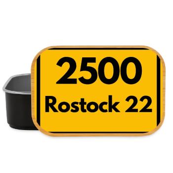 ALTE POSTLEITZAHL PLZ RETRO 2500 ROSTOCK 22 HEIMAT - Lunch Box - Schwarz - Vorne
