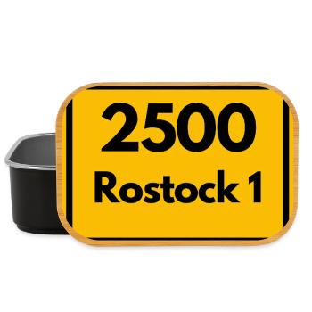 OLD POSTCODE POSTCODE RETRO 2500 ROSTOCK 1 HEIMAT - Lunch Box - black - Front