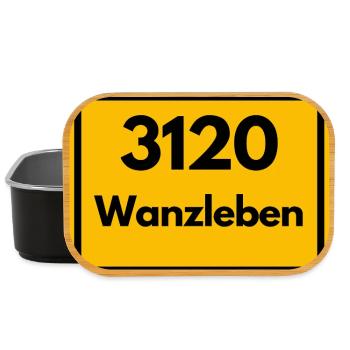 ALTE POSTLEITZAHL PLZ RETRO 3120 WANZLEBEN HEIMAT - Lunch Box - Schwarz - Vorne