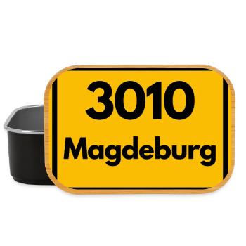 ALTE POSTLEITZAHL PLZ RETRO 3010 MAGDEBURG HEIMAT - Lunch Box - Schwarz - Vorne