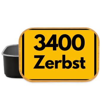 ALTE POSTLEITZAHL PLZ 3400 ZERBST HEIMATSTOLZ KULT - Lunch Box - Schwarz - Vorne