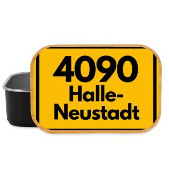 ALTE POSTLEITZAHL PLZ 4090 HALLE NEUSTADT HEIMAT - Lunch Box - Schwarz - Vorne
