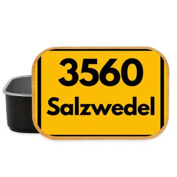 ALTE POSTLEITZAHL PLZ 3560 SALZWEDEL HEIMATSTOLZ - Lunch Box - Schwarz - Vorne