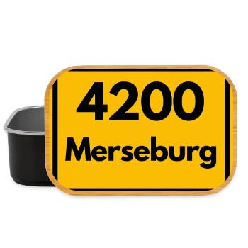 ALTE POSTLEITZAHL PLZ 4200 MERSEBURG HEIMATSTOLZ - Lunch Box - Schwarz - Vorne