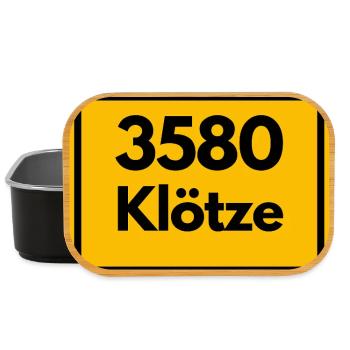 ALTE POSTLEITZAHL PLZ 3580 KLÖTZE HEIMATSTOLZ  - Lunch Box - Schwarz - Vorne