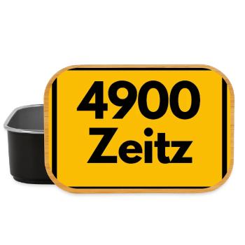 ALTE POSTLEITZAHL PLZ 4900 Zeitz Heimatstolz - Lunch Box - Schwarz - Vorne