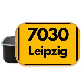 7030 LEIPZIG HEIMATSTOLZ ORIGINAL KULT PUR SACHSEN - Lunch Box - Schwarz - Vorne