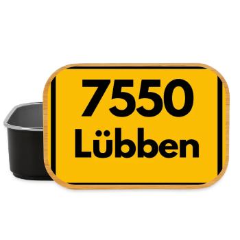 ALTE POSTLEITZAHL PLZ RETRO 7550 LÜBBEN - Lunch Box - Schwarz - Vorne