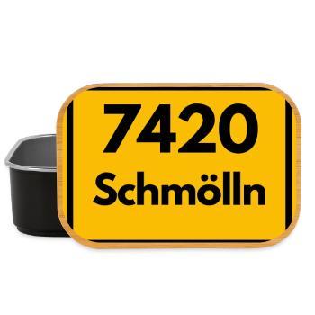 ALTE POSTLEITZAHL PLZ RETRO 7420 SCHMÖLLN - Lunch Box - Schwarz - Vorne