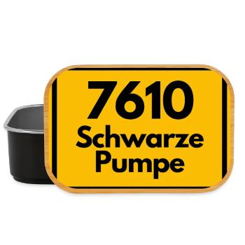 ALTE POSTLEITZAHL PLZ, 7610 SCHWARZE PUMPE - Lunch Box - Schwarz - Vorne
