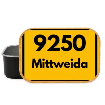 ALTE POSTLEITZAHL 9250 SACHSEN MITTWEIDA PLZ  - Lunch Box - Schwarz - Vorne