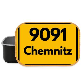 9091 ALTE POSTLEITZAHL PLZ 09111 CHEMNITZ SACHSEN - Lunch Box - Schwarz - Vorne