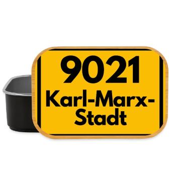 9021 KARL-MARX-STADT HEIMATSTOLZ ALTE POSTLEITZAHL - Lunch Box - Schwarz - Vorne