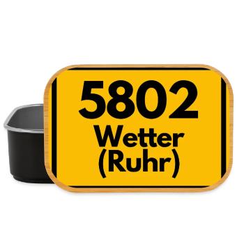 ALTE POSTLEITZAHL 5802 PLZ 58300 WETTER RUHR NRW - Lunch Box - Schwarz - Vorne
