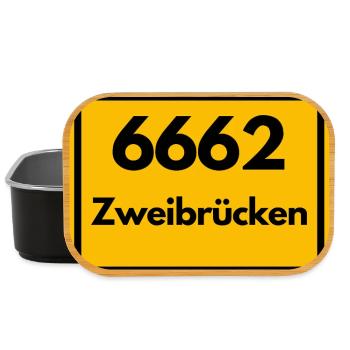 ALTE POSTLEITZAHL 6662 PLZ 66482 ZWEIBRÜCKEN RP - Lunch Box - Schwarz - Vorne