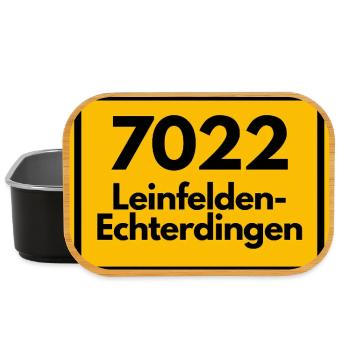 ALTE POSTLEITZAHL 7022 PLZ LEINFELDEN ECHTERDINGEN - Lunch Box - Schwarz - Vorne