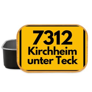 ALTE POSTLEITZAHL 7312 PLZ KIRCHHEIM UNTER TECK - Lunch Box - Schwarz - Vorne