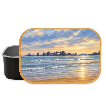 Sonnenuntergang an der Stadtbucht - Lunch Box - Schwarz - Vorne