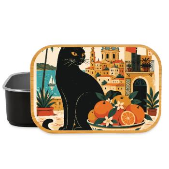 Entdecken Sie Palermo in Italien – Sizilianischer Sommercharme - Lunch Box - Schwarz - Vorne