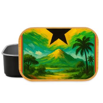 Ghana Pride – Flag Style Art - Lunch Box - black - Front