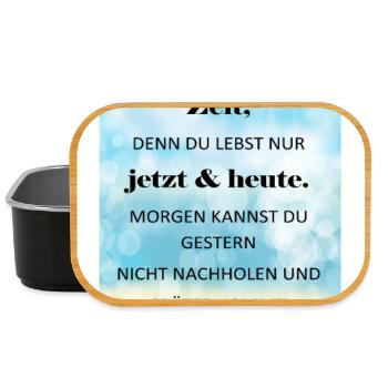 Geniesse deine Zeit, du lebst nur jetzt! Poster - Lunch Box - Schwarz - Vorne