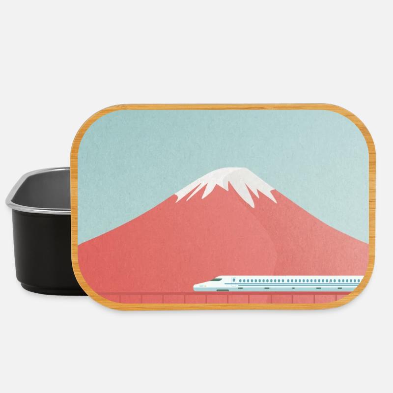 Japanische Berglandschaft mit Shinkansen - Lunch Box - Schwarz