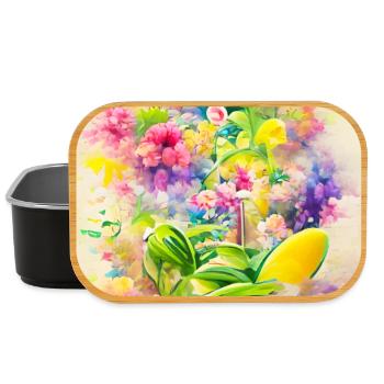 Flower Art - Lunch Box - black - Front