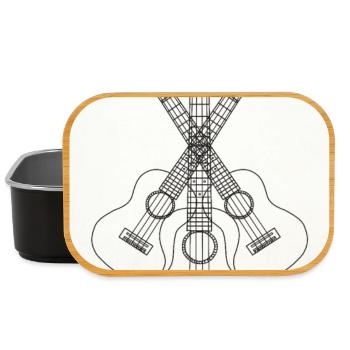 Ukulele LineArt schwarz - Poster - Lunch Box - Schwarz - Vorne