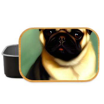 Mops Hund - Lunch Box - Schwarz - Vorne