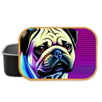 Mops Hund - Lunch Box - Schwarz - Vorne