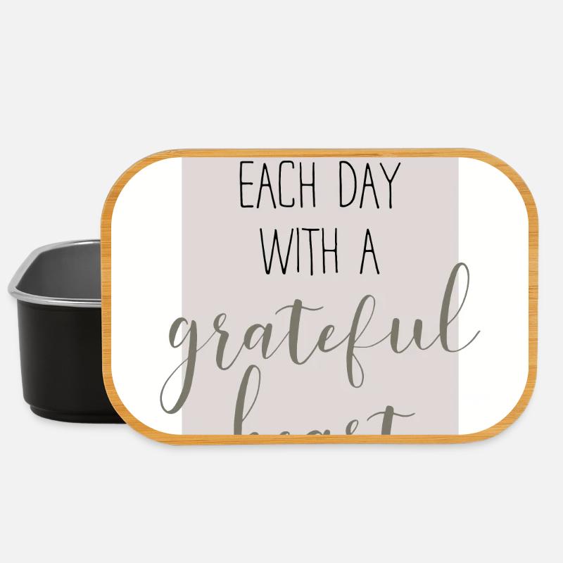 Begin each day with a grateful heart Design - Lunch Box - Schwarz