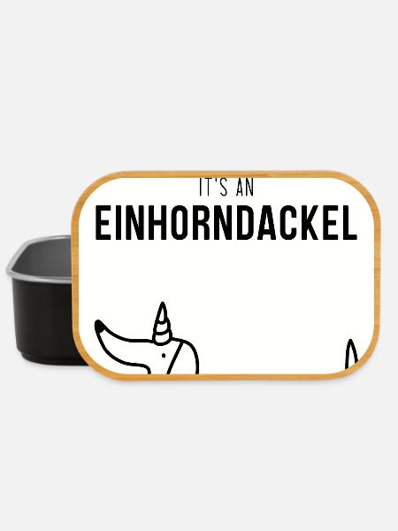 Poster Dackel Einhorndackel - Lunch Box - Schwarz