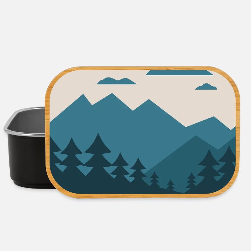 Paysage vintage avec lac et montagnes - Boîte à goûter - noir