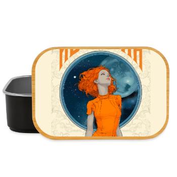 Astro-Girl dans un style rétro - Per Aspera ad Astra - Boîte à goûter - noir - Devant