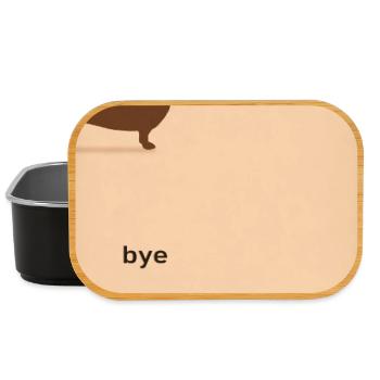 Hey Bye Dackel – Lustiges Hundeposter - Lunch Box - Schwarz - Vorne