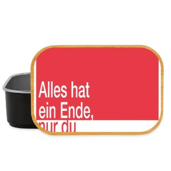 Tout a une fin, tu es un saucisson - Boîte à goûter - noir - Devant