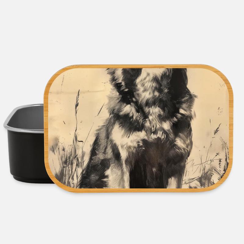 Illustration eines Wolfes - Lunch Box - Schwarz