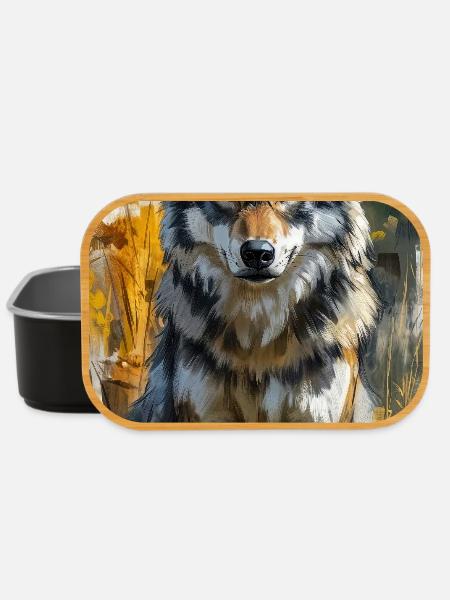 Illustration of a wolf - Lunch Box - black