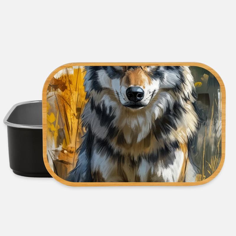 Illustration of a wolf - Lunch Box - black