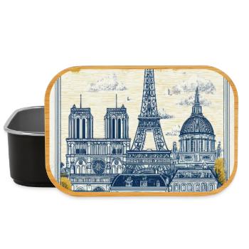 Paris Skyline Vintage-Poster - Lunch Box - Schwarz - Vorne