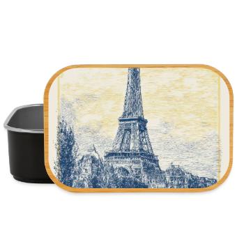 Pariser Eiffel-Bauplan - Lunch Box - Schwarz - Vorne
