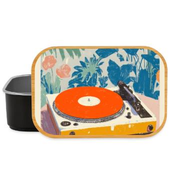 Tropische Drehtisch-Vibe - Lunch Box - Schwarz - Vorne