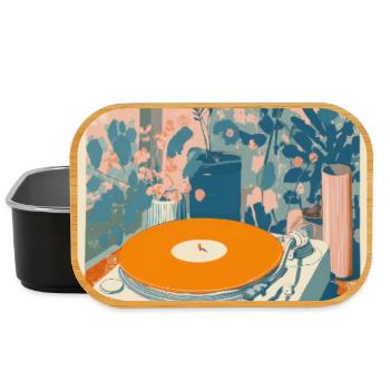 Retro-Vinyl-Gartenszene - Lunch Box - Schwarz - Vorne