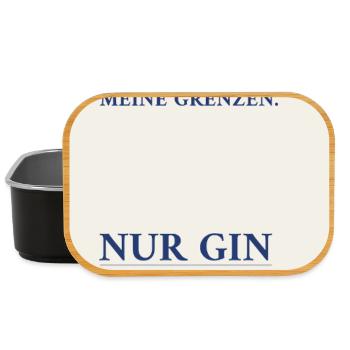 Gin Knows No Borders – Minimal Poster - Lunch Box - black - Front
