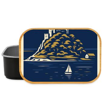 Cornwall England – Art-Déco Reiseposter - Lunch Box - Schwarz - Vorne